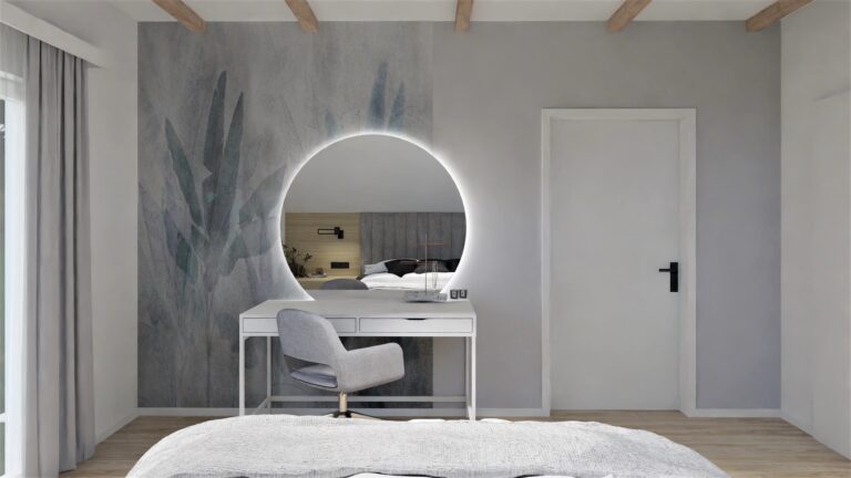 Toaletka w sypialni - projekt wnętrza Myślenice